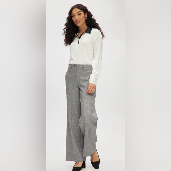 Hilary Radley Pants - Hilary Radley Black/cream Wide Leg Pants NWT